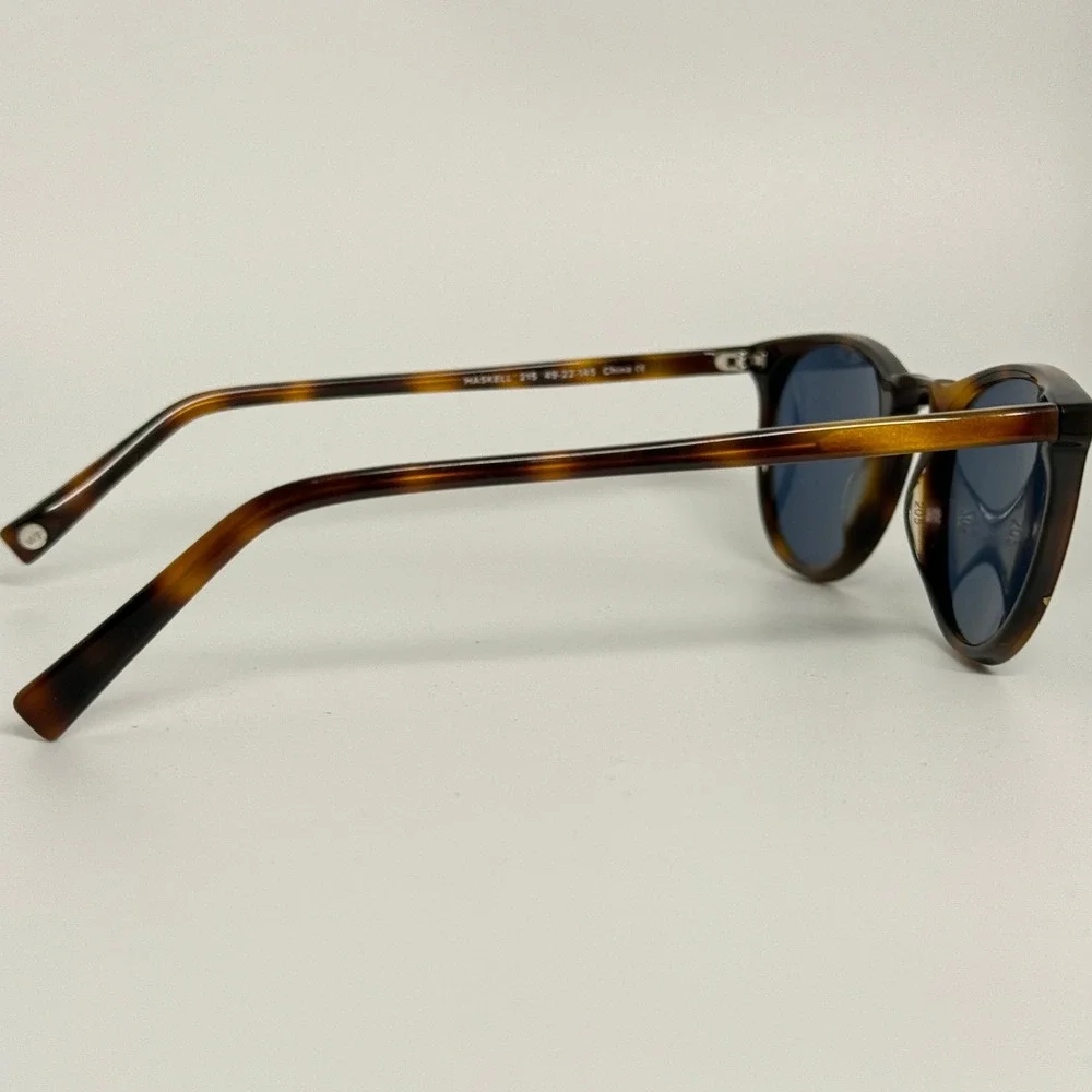 Warby Parker Haskell 215 Sunglasses Tortoise Blue‎ Lens 49-22-145 Eyewear